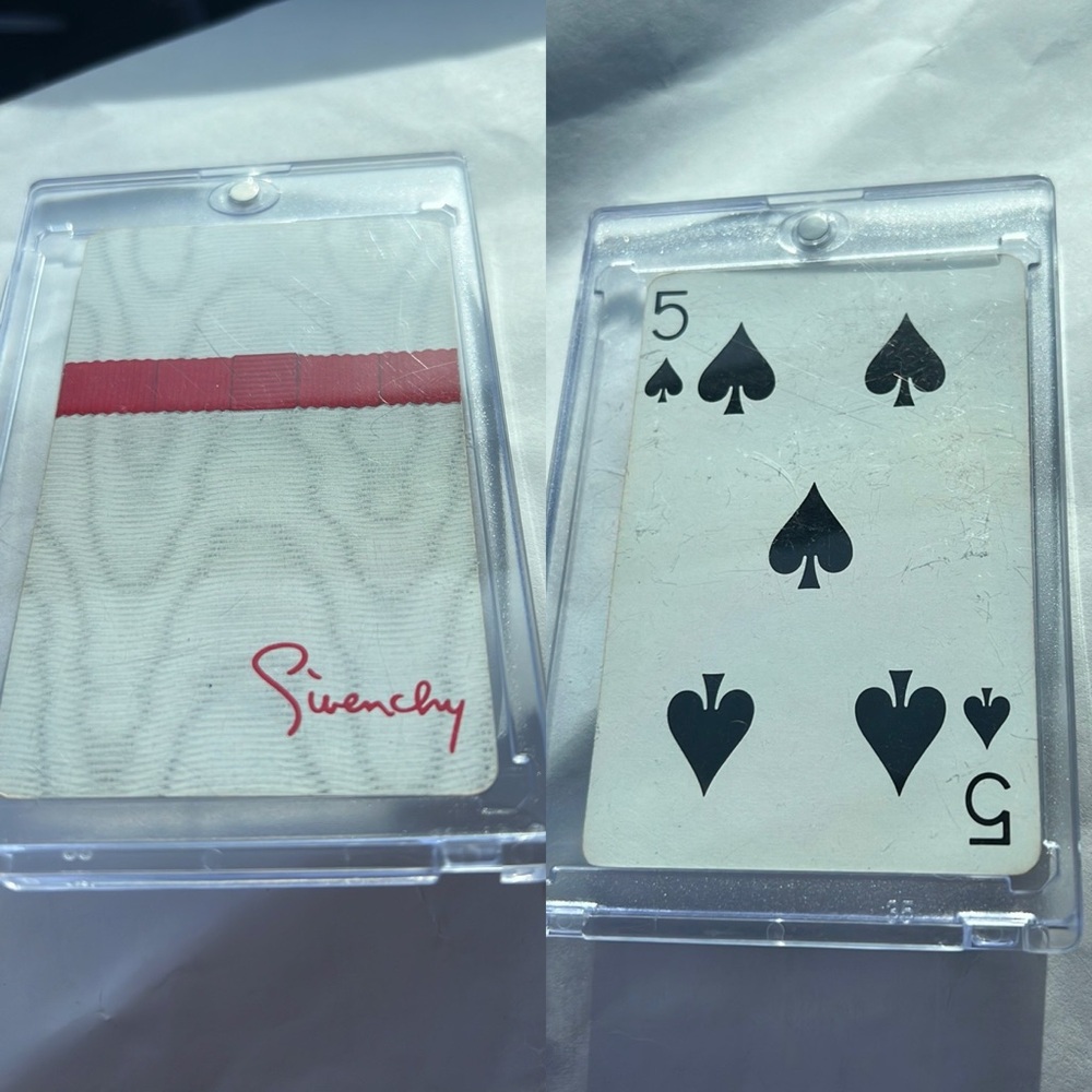 Collectors Givenchy Playing Card 5 of Spade New!!! Encased